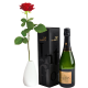 Rose rouge et son champagne Devaux