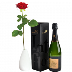Rote Rose und Champagne Devaux