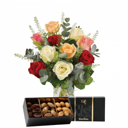 Red Pastell und Schokolade Mandeln