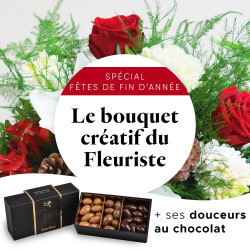 Bouquet créatif du fleuriste & Amandes au chocolat
